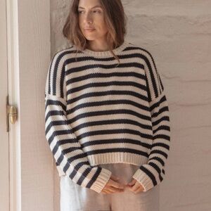 Gillian Stevens ~ Isle Pullover (Navy Stripe)